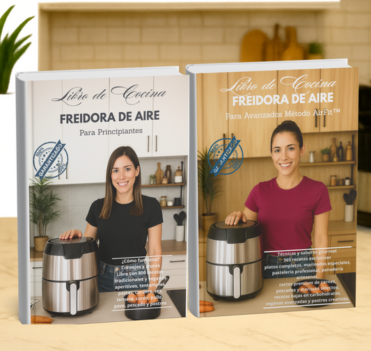 PACK LIBROS DE COCINA FREIDORA DE AIRE PARA PRINCIPIANTES Y AVANZADOS  MÉTODO AIRFIT™ - 1165 RECETAS + 10 BONOS + 50 VÍDEOS EXCLUSIVOS